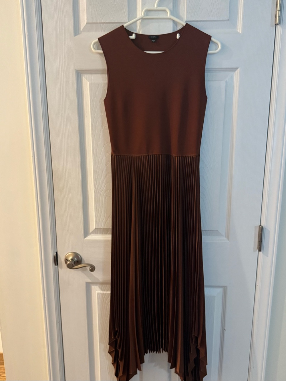 Joseph Sleeveless Brown Pleated Maxi Dress